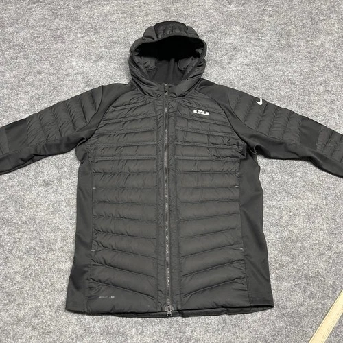 Nike LeBron James Jacket Mens Large Black Aeroloft 800 Hybrid Down Puffer 807974 image 2