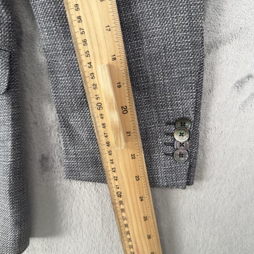 Hugo Boss Linen Wool Blazer Mens Size EU 48 US Size 38 Regular Grey 2 Button - Picture 13 of 18