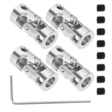 4Pcs 6mm to 6mm Metal Shaft Coupling Universal Joint Shaft Coupling Flexible ...
