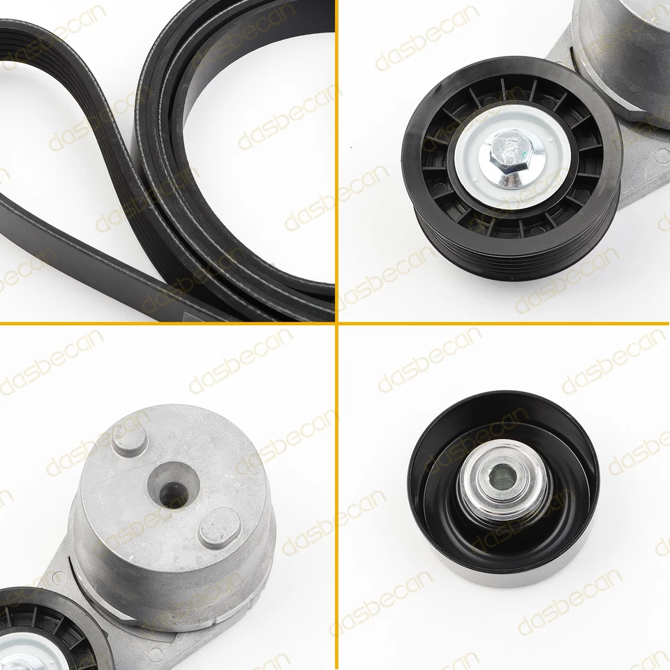 Serpentine Belt Drive Component Kit For Chevy Chevrolet Silverado 2500 HD Foto 4 de 4