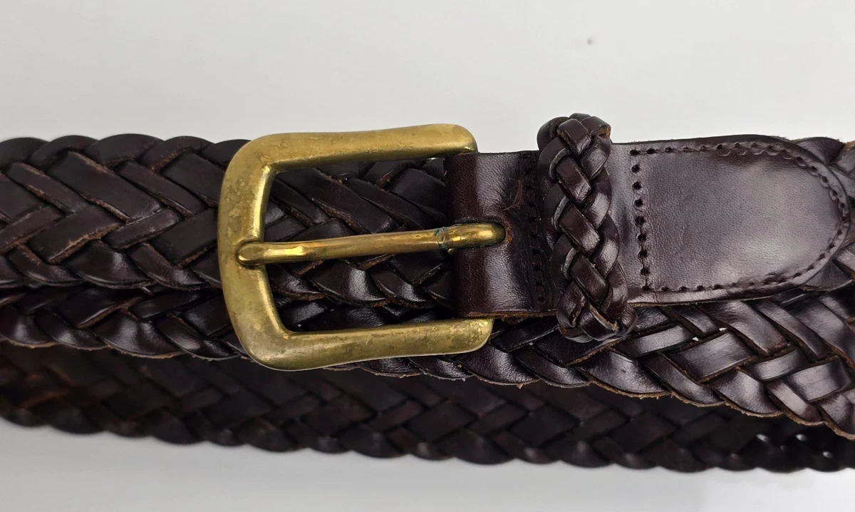 Vintage Cole Haan Braided Leather Belt with Round Covered Buckle Black 28 / S Cole Haan Black Belts for Women for sale | eBay main image 3