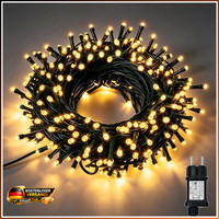 LED Lichterkette 500 Leds Warmweiß DunkelgrüN Kabel 12 Modi Timer Weihnachten