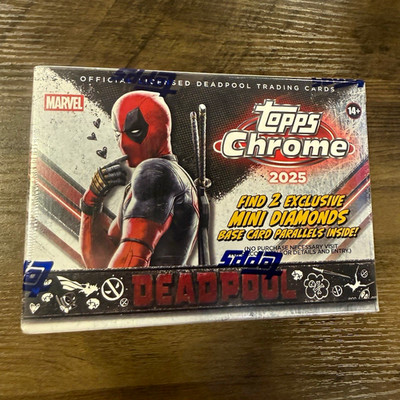 Topps Chrome 2025 Deadpool Marvel Sealed Box 7 Packs 28 Cards Inserts/Parallels