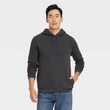Goodfellow Co. Men's Textured Fleece Hooded Sweatshirt SMALL Charcoal New