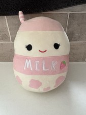 Squishmallows Amelie Strawberry Milkshake Food 8" Pink Cute Plush,2022 Kellytoy