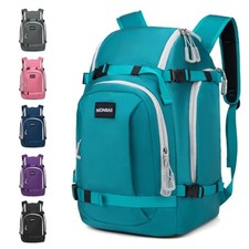 50L Ski Boot Bag - Waterproof Snowboard Boot Travel Backpack for Helmet, Green