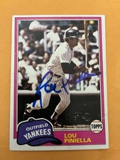 Lou Pinella autographed 1981 Topps Baseball Card.  #724