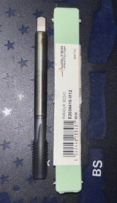 WALTER M12x1.75 Modified Bottoming Straight 4FL Tap HSS-E-PM TiCNX E2036416-M12