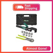 UTZIKO Hydraulic Cable Lug Crimper 10-Ton 12AWG-2/0AWG Cable Cutter