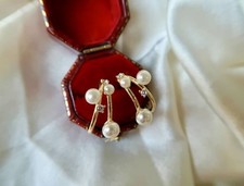 Orecchini a perno croce perle e cristalli personalizzati, gioielli minimalisti unici