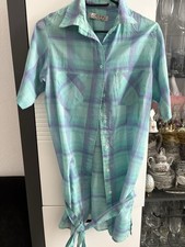 Damen Kleid Hemd Bluse Tunika Karo Kariert Pi...