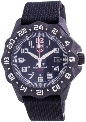 Luminox F-117 Nighthawk GMT 44mm Black Carbonox Man's Wristwatch