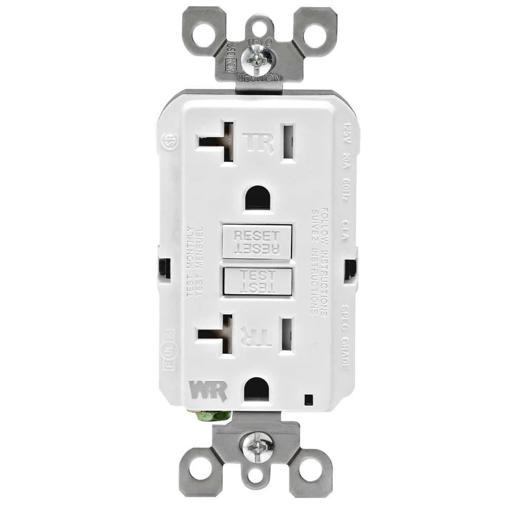Розетка Leviton Smartlockpro Gfci 20A 125V Двухшпиндельная белая Nema 5-20R 6890₽