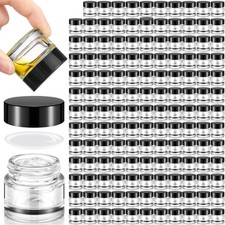 Norme 140 Pack 10 ml Glass Cosmetic Jars with Lids, Bulk Empty Refillable Sam...
