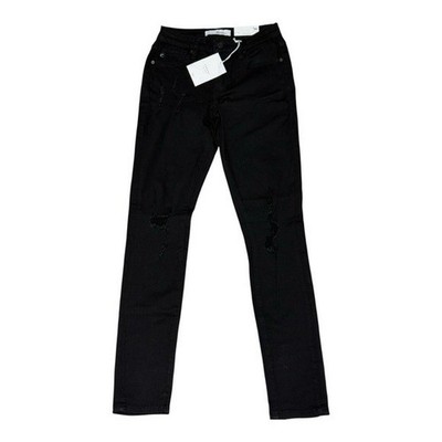 Kancan Black Distressed Skinny Jeans Women s Size 25 Mid Rise Stretch