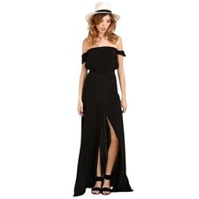 Flynn Skye Bella Off the Shoulder Maxi Dress Black S