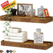 QEEIG Bathroom Floating Shelves for Wall - 15.7" Mounted 15.7", A. Brown