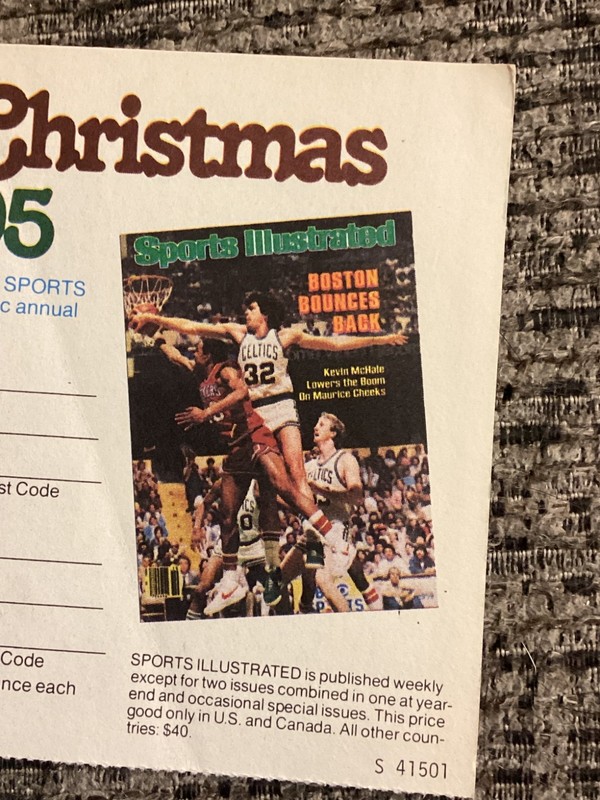 1980 SPORTS ILLUSTRATED Renewal Form - LARRY BIRD, JULIUS ERVING, KEVIN MCHALE