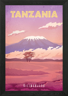 Mount Kilimanjaro Tanzania Framed Wall Art Poster Canvas Print Picture