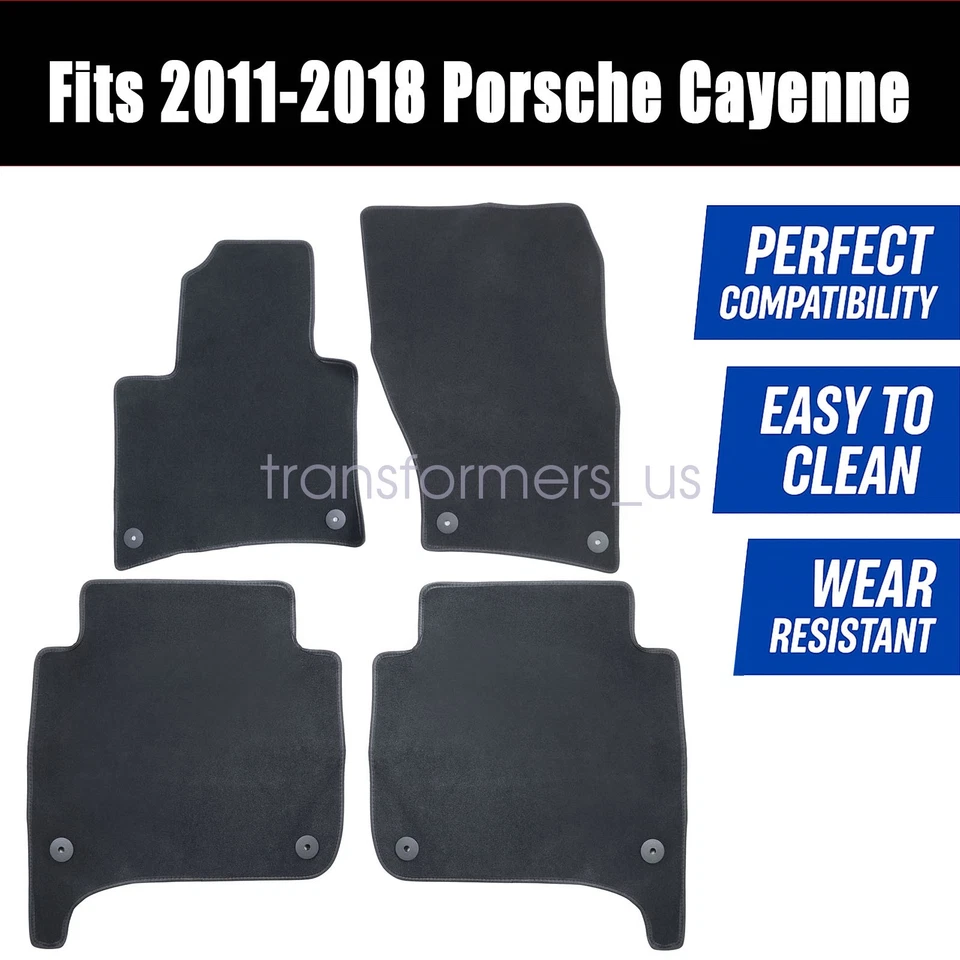 Alfombrillas delanteras y traseras negras nuevas para Porsche Cayenne 2011 2012 2013-2018 Foto 3 de 4