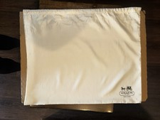 Coach White Satin Drawstring Dust Bag Cover 19  x23  