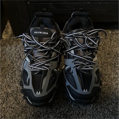Balenciaga Track Men's Low Top Athletic Sneakers Black/Gray Lace-Up 542023