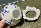 VTG Chinese Jingdezhen Rice Eyes Blue & White Porcelain  Tea Cups Set in giftbox — photo 4