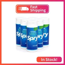 Spry Xylitol Peppermint Sugar Free Candy - Promote Oral Health, Increase Saliva 