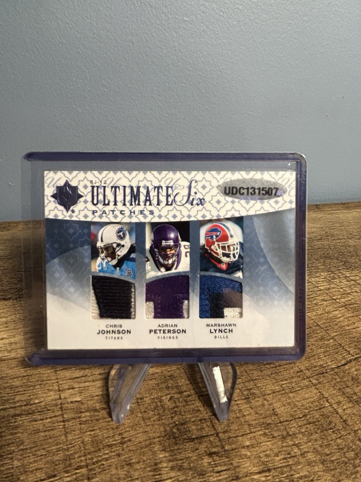 2009 Upper Deck Ultimate Six Adrian Peterson, Marshawn Lynch+ Patch Relic 20/20