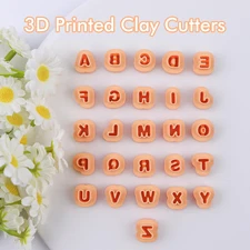 Letters Polymer Clay Cutters - 26 Pcs Uppercase & Lowercase Letters for Jewel...