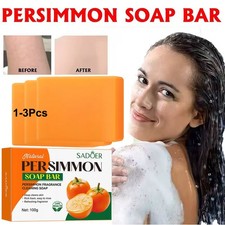 3PCS Persimmon Soap Bar for Old People Smell,...