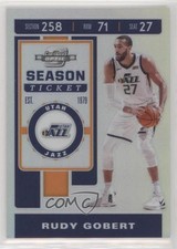 2019-20 Panini Contenders Optic Season Ticket Silver Prizm Rudy Gobert #60 9l4