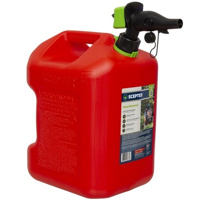Scepter 5 Gallon Capacity Smart Control Dual Handle Gas Can, Red Fuel Container