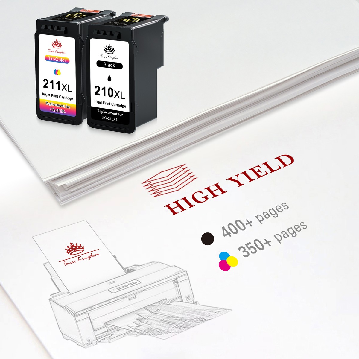 2PK Ink Cartridge for Canon PG-210XL CL-211XL PIXMA iP2700