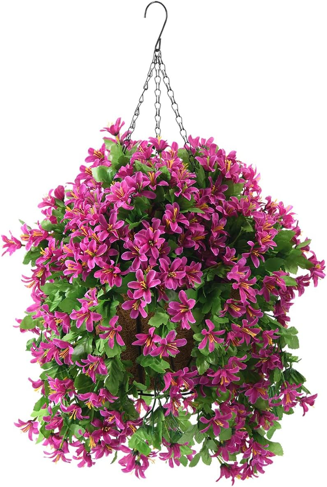 INQCMY Summer Hanging Flower Basket for Outdoor Porch Decor