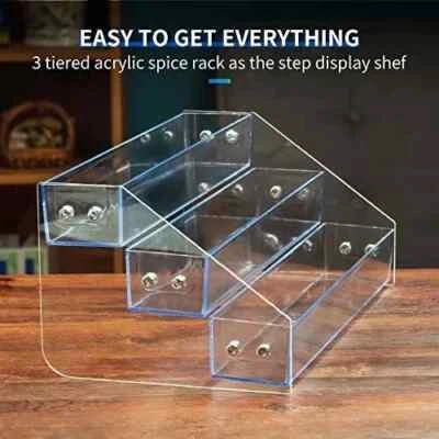 Acrylic Spice Rack, Tiered Spice Rack Shelf Seasoning Organizer for 3Tier 1PCS