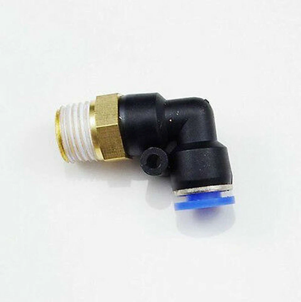 10pcs 6mm-1/4" Pneumatic Connectors Elbow Fitting BSPT - Image 3 of 4