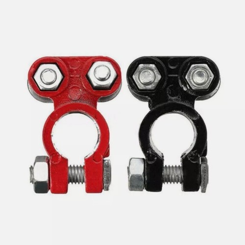 2PCS Positive Negative Car Battery Cable Terminals Top Post Connectors Clamp New - Picture 11 of 13