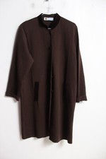 Vintage BUSNEL Wool Womens Mac Jacket - Brown - Size Medium M (E81)