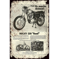 Plaque métal plate 20 x 30 cm : DUCATI 250 ROAD