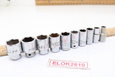 MAC Tools M6 5mm - M6 16mm 1/4'' Drive Metric 6 Point 10 Piece Socket Set USA