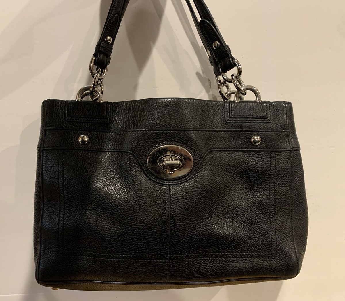 Coach Penelope BLACK Leather Carryall Tote Bag F16531 | eBay