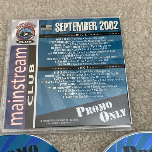 PROMO ONLY MAINSTREAM CLUB Sept 2002 DJ PROMO 2 CD Set Beyoncé Sheryl Crow Tatu - Picture 2 of 5