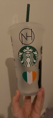 Starbucks Tasse mit Strohhalm, optional personalisierbar. Niall Horan/Harry Styles