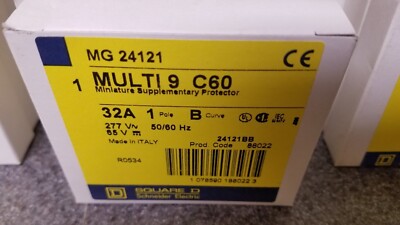 Square-D MG24121 Miniature Circuit Breaker,  Multi-9, C60, 32A, 1P, B (NOS)