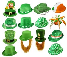ST. PATRICKS DAY HATS Fancy Dress Costume Accessory Party Irish Gold Hat NEW UK