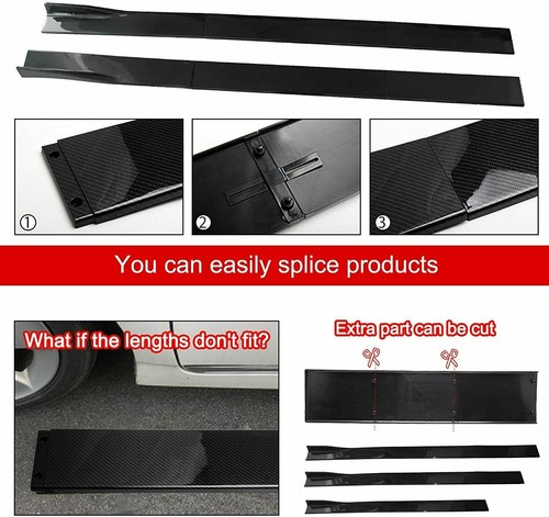 Carbon Fiber Side Skirts Lip Rocker Panel 86.6" For Infiniti Q50 Q60 Q70 G25 G37 - Picture 5 of 12