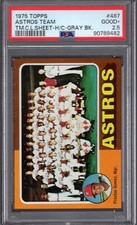 1975 Topps #487 HOUSTON ASTROS Team Checklist Sheet H/C PSA 2.5 GD+ tough! 3 HGR