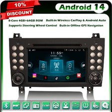 64GO Android 14 Autoradio GPS Mercedes-Benz SLK Class R171 CarPlay DAB+ DSP DVD