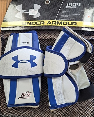Lacrosse Arm Guard -NOS- UA Sectre-Large-Blue & White NOW 1/2 PRICE $15!